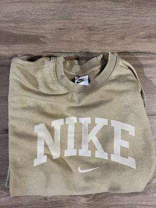 Sudadera Nike Beige Logo Retro Talla XS