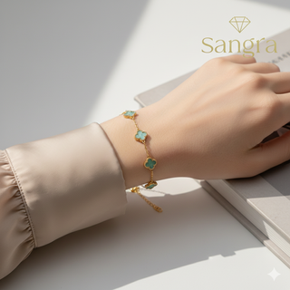 Bracciale da donna con quadrifogli Fiori Turchesi