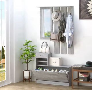 Mueble de entrada gris nuevo sin abrir