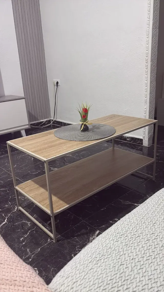 Mesita de centro salón madera y metal
