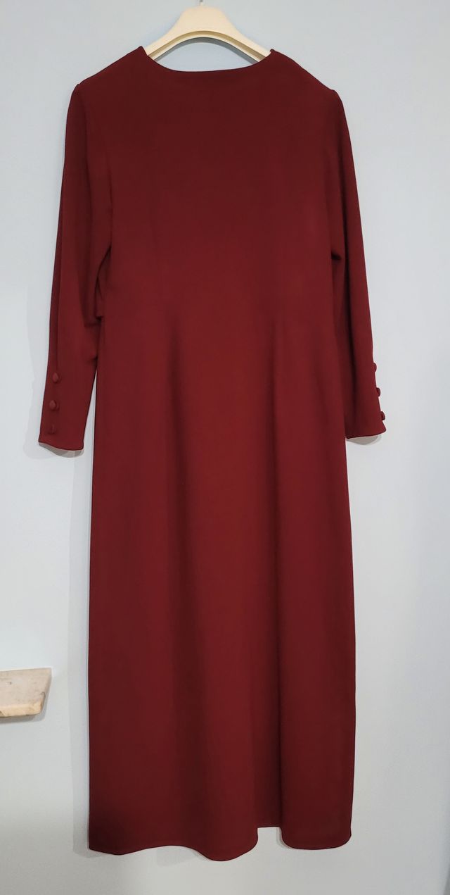Abito lungo bordeaux taglia 48