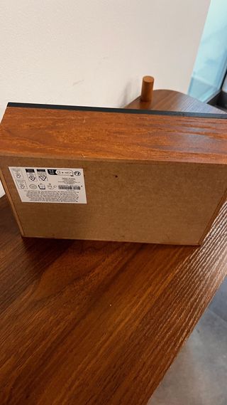 Caja de té de madera con tapa de cristal