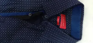 Camisa Zara Man Slim Azul Estampada