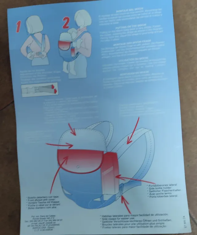 Portabebés rayas azules y blancas