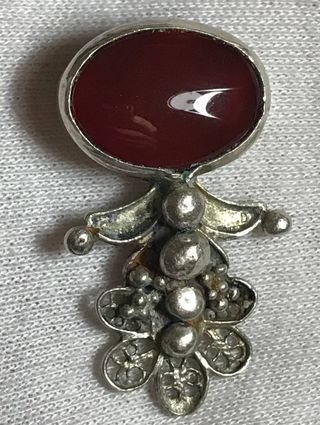 Colgante Plata Filigrana Cornalina