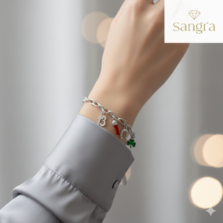 Bracciale donna Sangra con ciondoli portafortuna