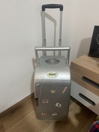 Nevera portátil plateada