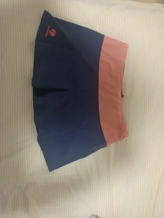 Falda pantalón pádel Artengo azul marino y coral