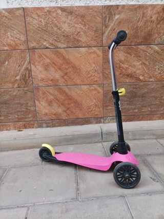 Patín Oxelo 3 Ruedas Niña Rosa