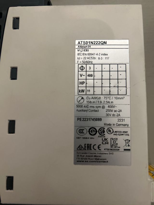 Arrancador Suave Schneider Altistart 01 ATS01