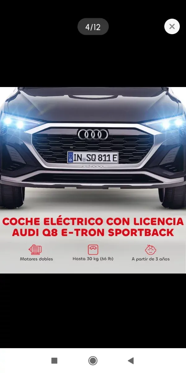 Coche Eléctrico Infantil Audi Q8 Negro + mando