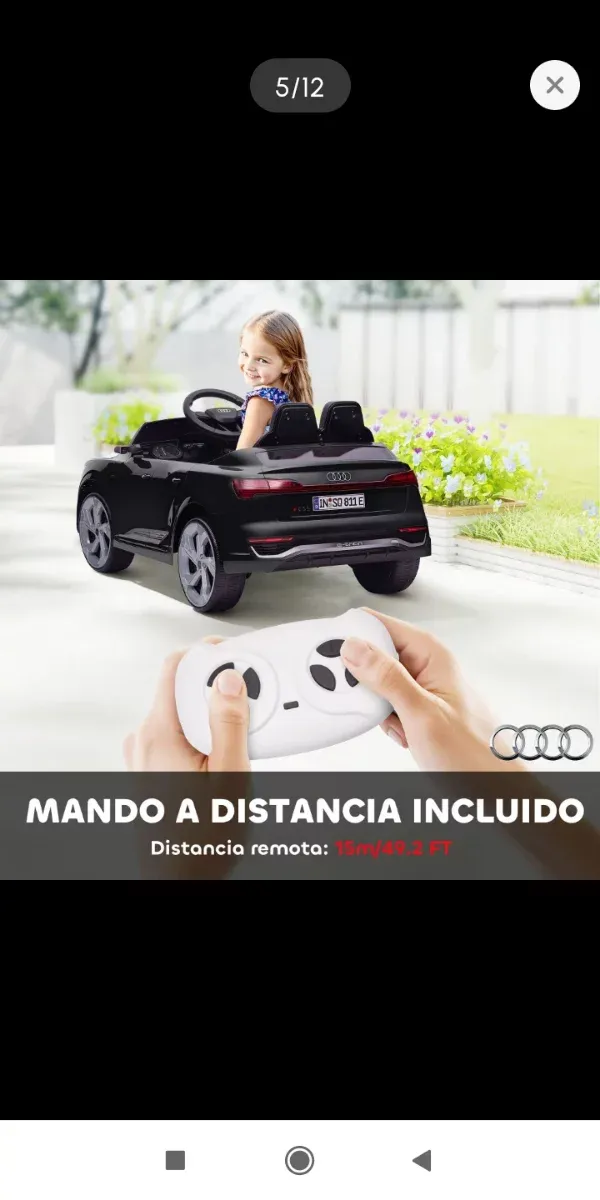 Coche Eléctrico Infantil Audi Q8 Negro + mando