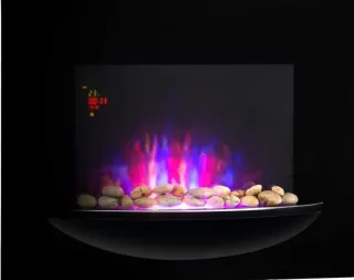Chimenea Eléctrica Negra con Luces LED
