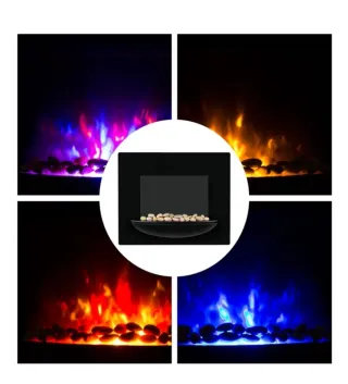 Chimenea Eléctrica Negra con Luces LED