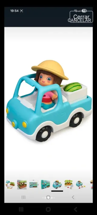 Juguete Pin y Pon Bebé Coche Frutas