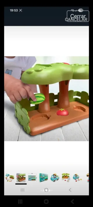 Juguete Pin y Pon Bebé Coche Frutas