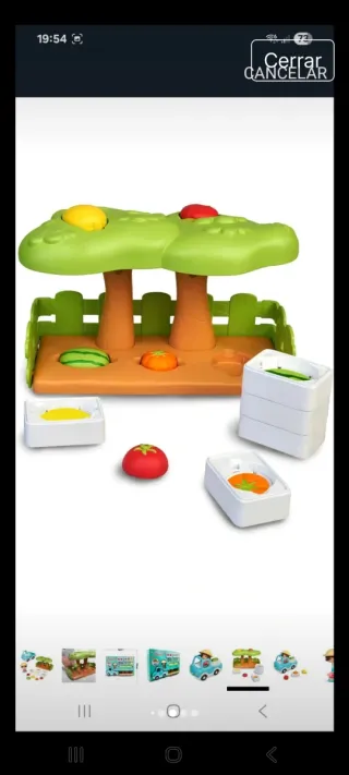 Juguete Pin y Pon Bebé Coche Frutas