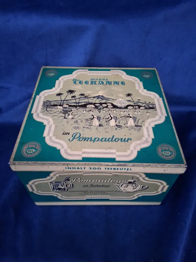 Lata di tè Pompadour antica