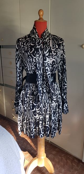 Abito donna fantasia bianco e nero