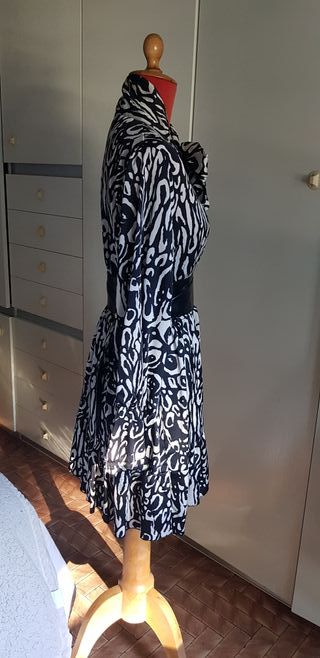 Abito donna fantasia bianco e nero