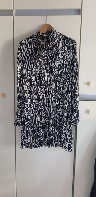 Abito donna fantasia bianco e nero