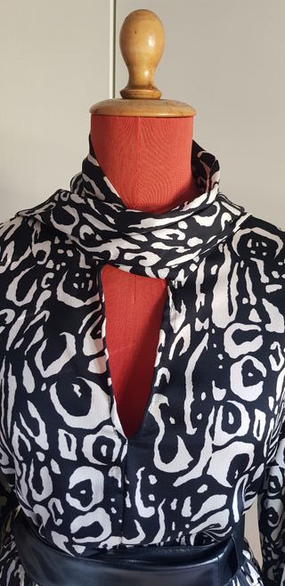 Abito donna fantasia bianco e nero