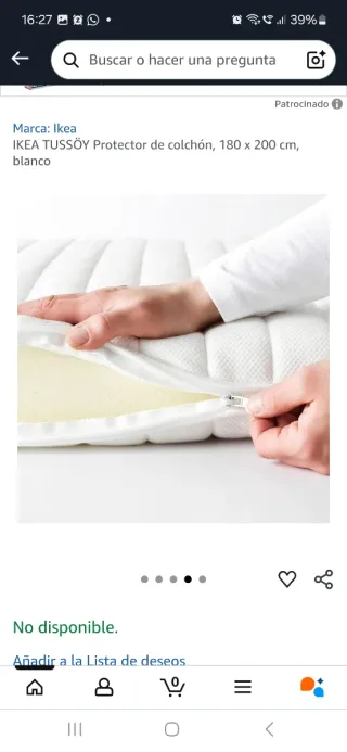 Colchoncillo IKEA TUSSÖY 160x200cm Blanco