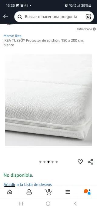 Colchoncillo IKEA TUSSÖY 160x200cm Blanco