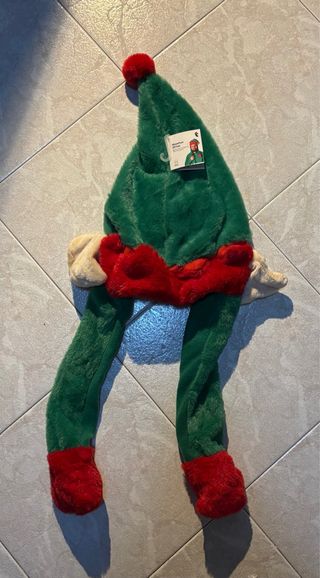 Cappello da elfo adulto verde e rosso