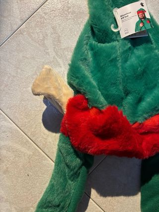 Cappello da elfo adulto verde e rosso