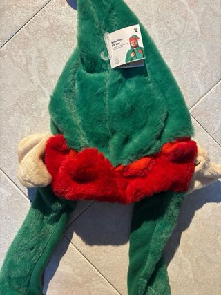 Cappello da elfo adulto verde e rosso