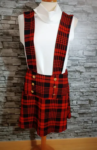 Falda de tirantes cuadros L