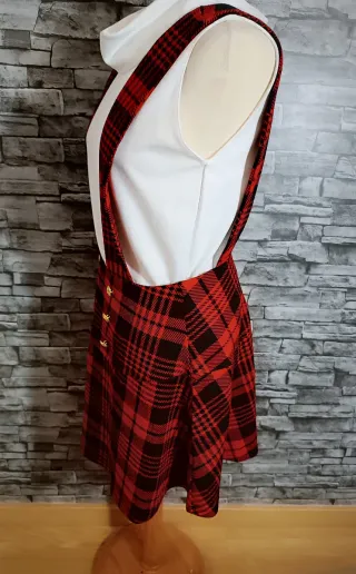 Falda de tirantes cuadros L