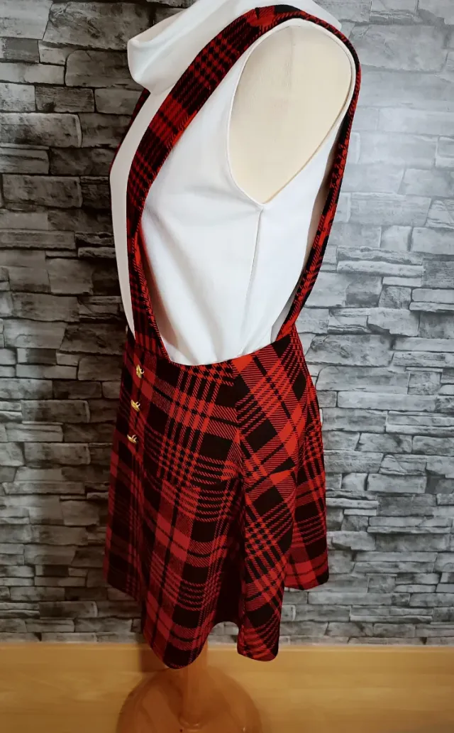 Falda de tirantes cuadros L