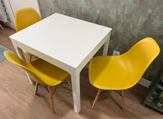 Mesa extensible blanca Ikea EKEDALEN