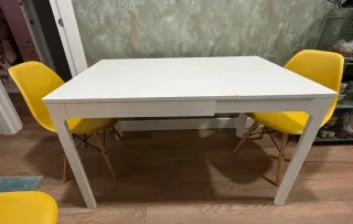 Mesa extensible blanca Ikea EKEDALEN