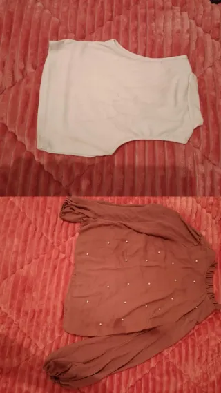 Blusa marrón y blanca