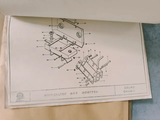 Catálogo  despiece Motocultor MC-1 Montesa origina