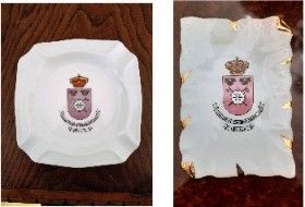 Cenicero Porcelana Placa Metopa Batallón Transmisi
