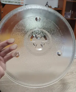 Plato de cristal, rejilla grill para microondas.