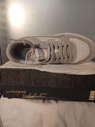 Zapatillas Puma Hombre Gris y Blanco