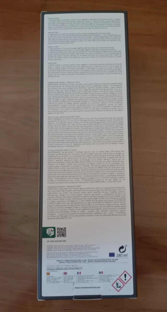 Ambientador Cristalinas Sándalo y Cedro 180ml