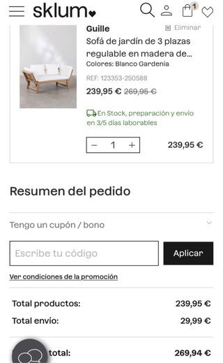 Sofá de jardín Sklum NUEVO