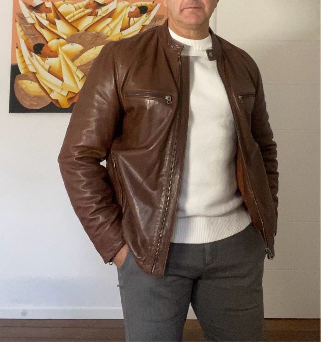 Chaqueta de piel Pepe Jeans T.M Marrón