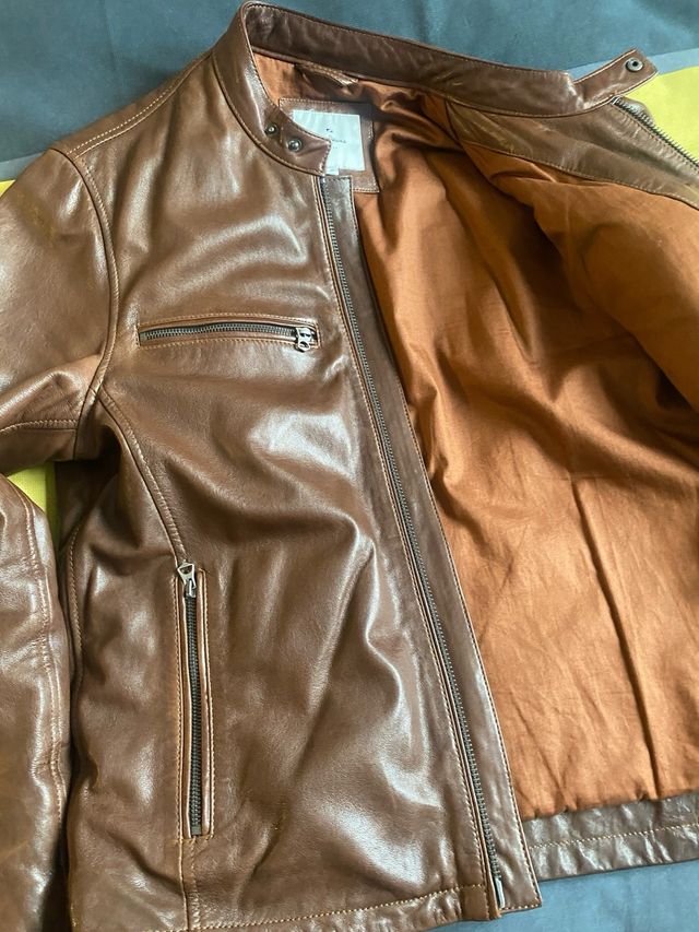 Chaqueta de piel Pepe Jeans T.M Marrón