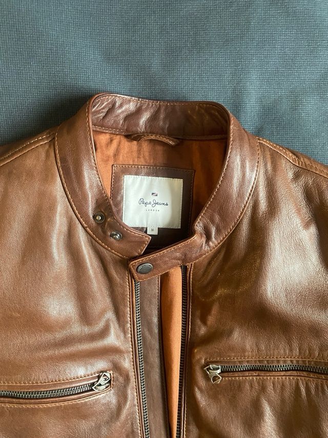 Chaqueta de piel Pepe Jeans T.M Marrón