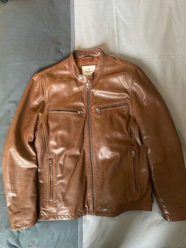 Chaqueta de piel Pepe Jeans T.M Marrón