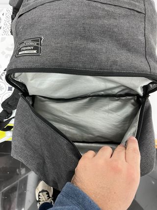 Mochila portátil, escolar o de viaje gris
