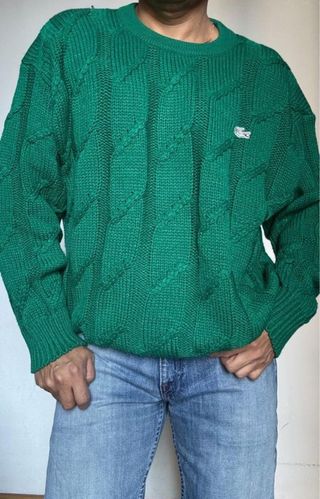 LACOSTE ABRIGO TRENZADO VINTAGE HOMBRE VERDE L