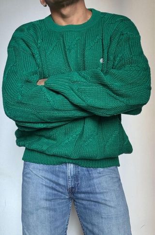 LACOSTE ABRIGO TRENZADO VINTAGE HOMBRE VERDE L